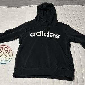 Adidas Black and White Logo Hoodie